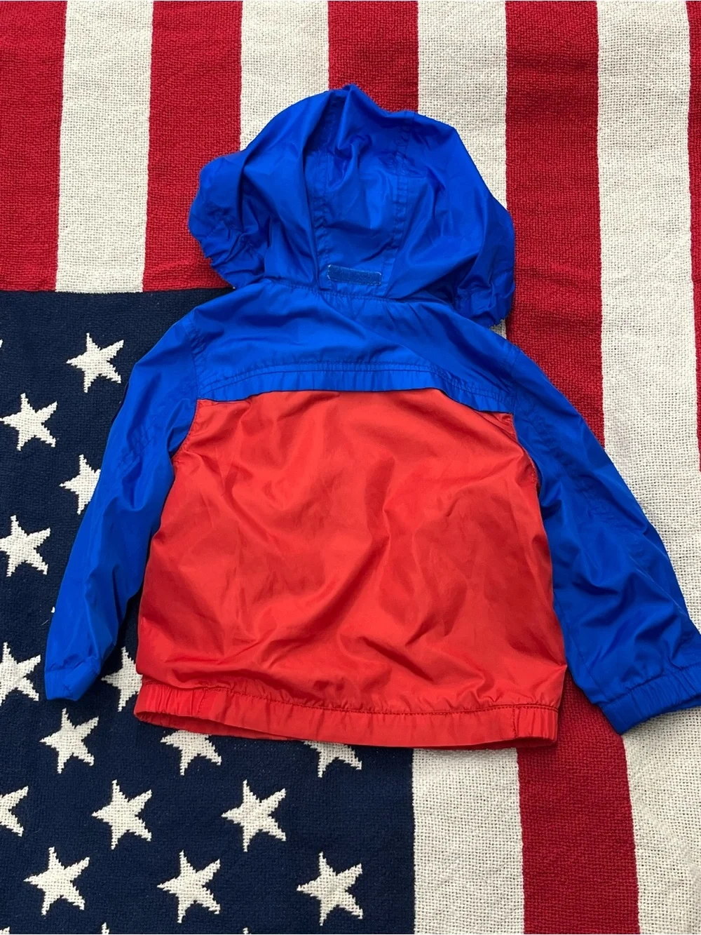 Polo by Ralph Lauren Blue & Red Kids Hooded Windbreaker Jacket Size 12 Months